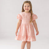 Lacy Bowkisses Puff Sleeve Dress