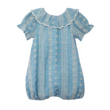 Delicate Blue Short Sleeve Romper