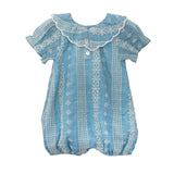 Delicate Blue Short Sleeve Romper