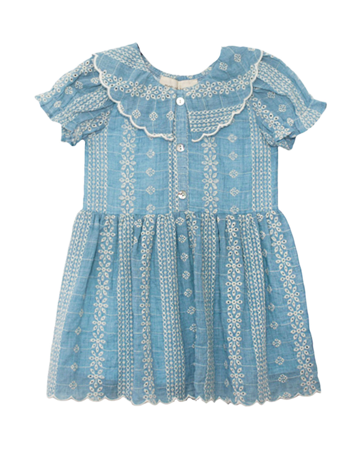 Delicate Blue Short Sleeve Dress