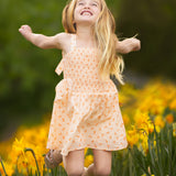 Tangerine Twirl Sleeveless Dress