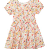 Blooming Florals Short Gathered Sleeve Dress