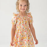 Blooming Florals Short Gathered Sleeve Dress