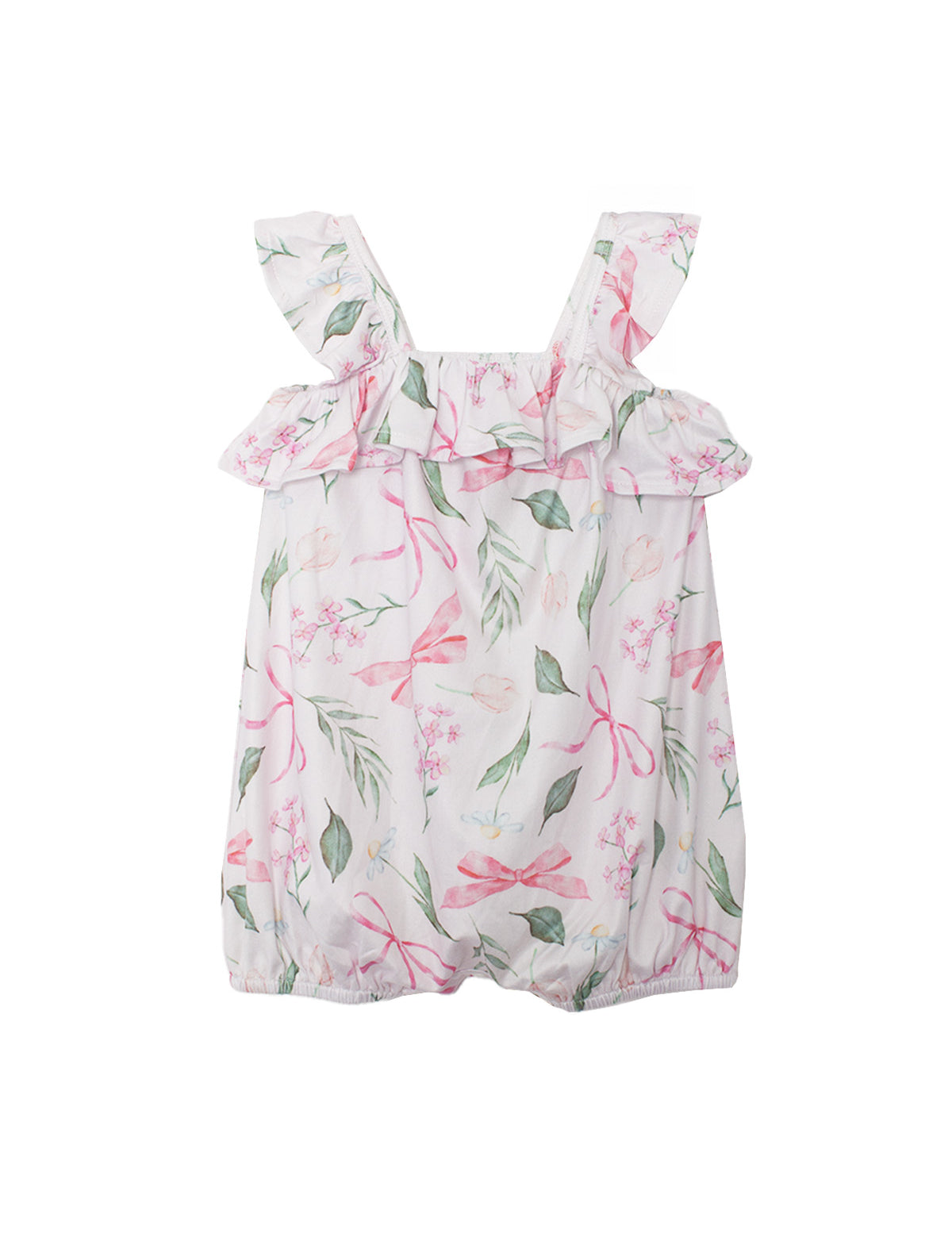 Rosie Ribbons Ruffled Tank Romper