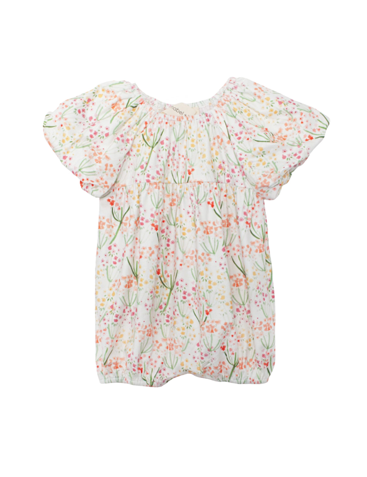 Springtime Garden Short Puff Sleeve Romper