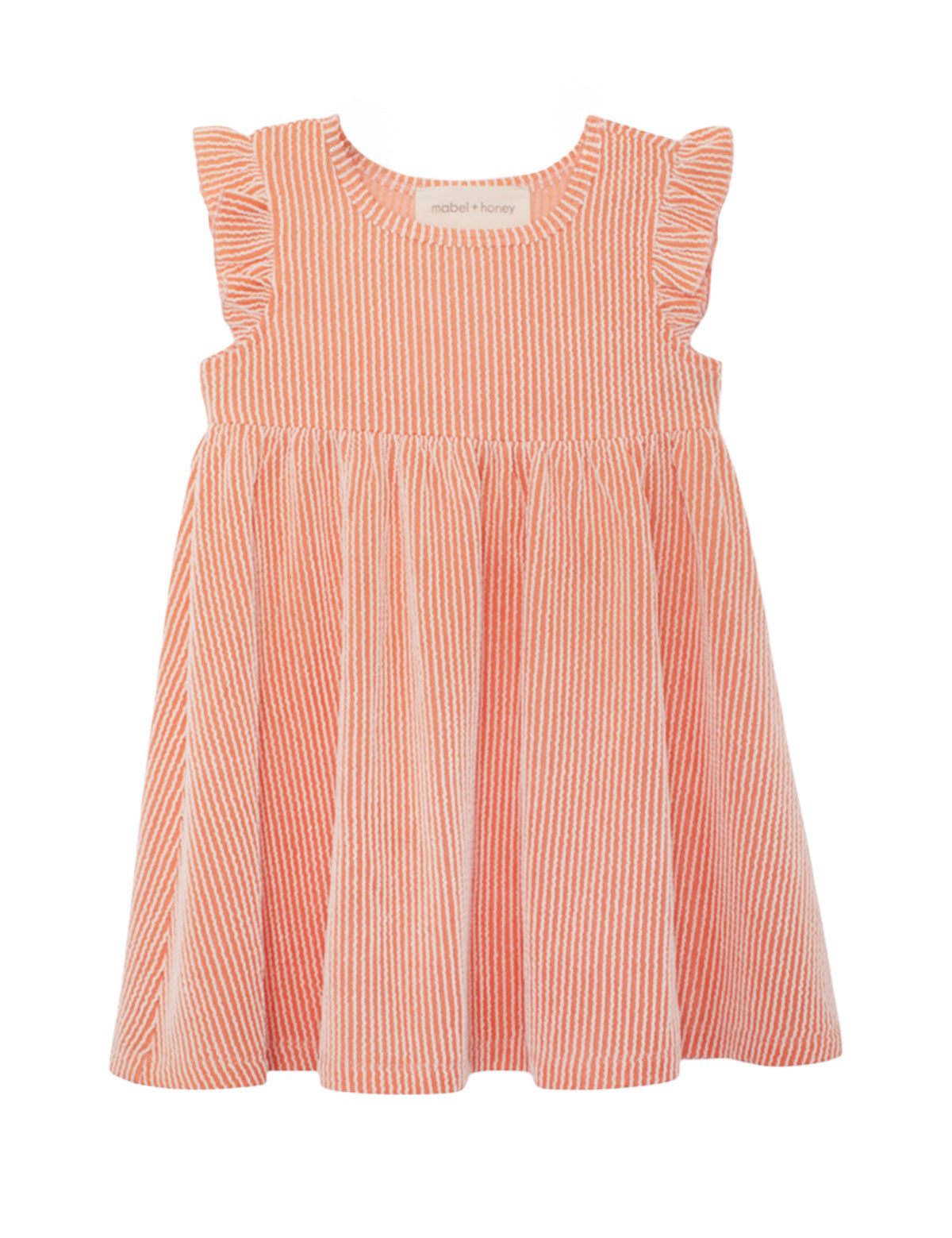 Sunkissed Apricot Short Flutter Sleeve Dress