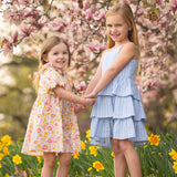 Up and Away Sleeveless Tiered Dress