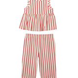 Terracotta Stripe Sleeveless Two Piece Set