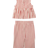 Terracotta Stripe Sleeveless Two Piece Set
