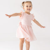 Sweet Peony Sleveless Flutter Sleeve Dress