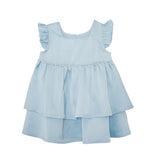 Pearly Girly Flutter Sleeve Dress