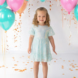 Ocean Shimmer Short Sleeve Dress