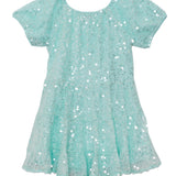 Teal Twinkle Short Sleeve Dress