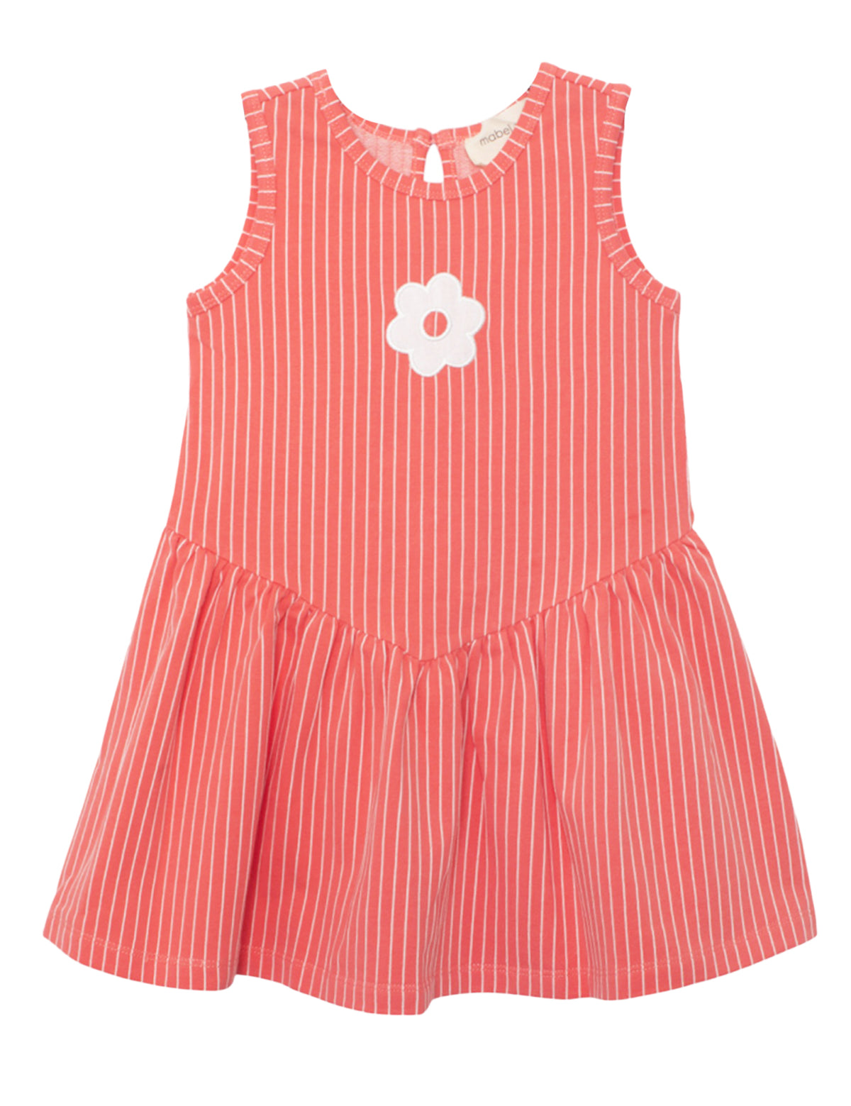 Striped Blossom Sleeveless Dress