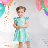 Aquamarine Cap Sleeve Dress