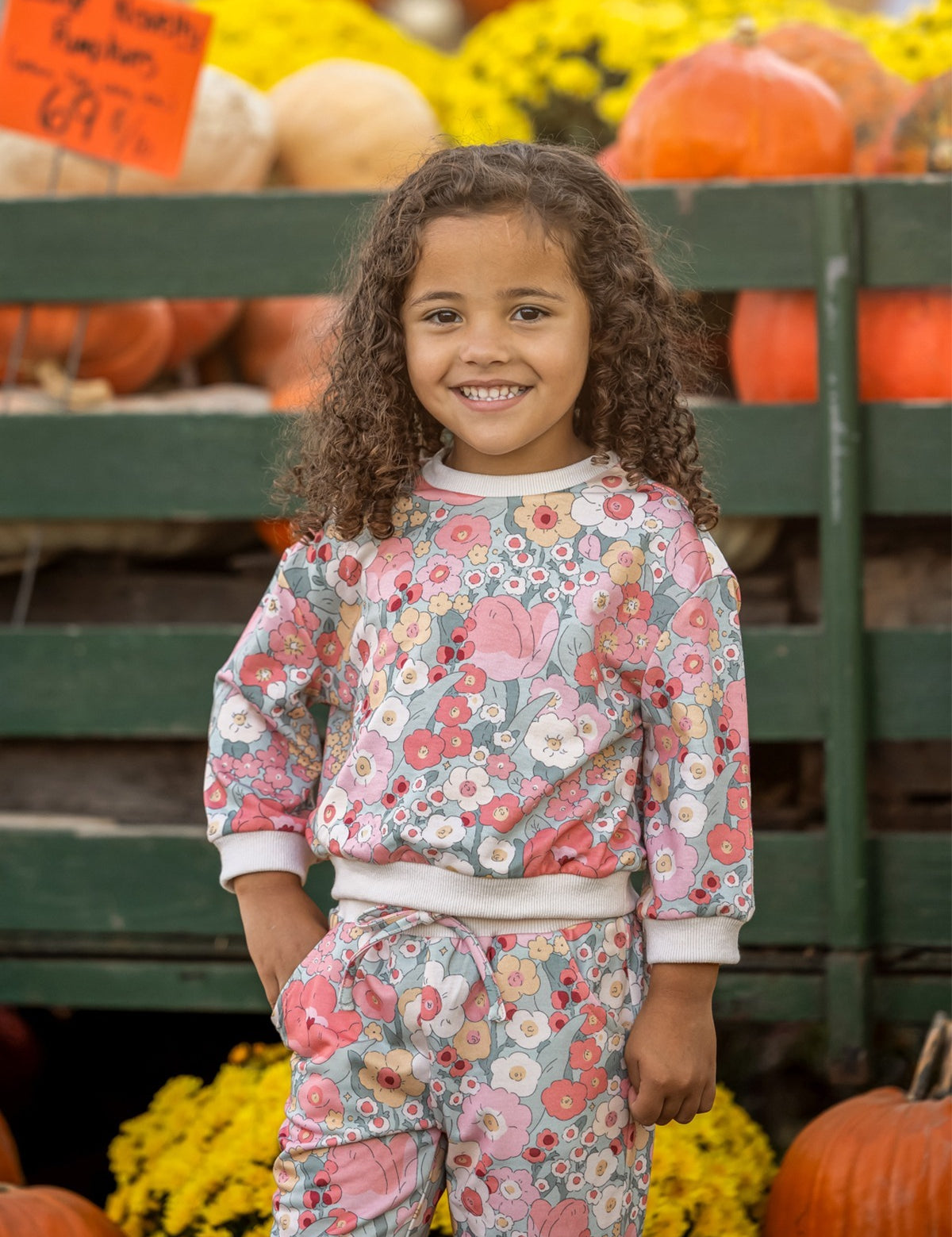 Eliza Long Sleeve Floral Sweatshirt and Jogger Set