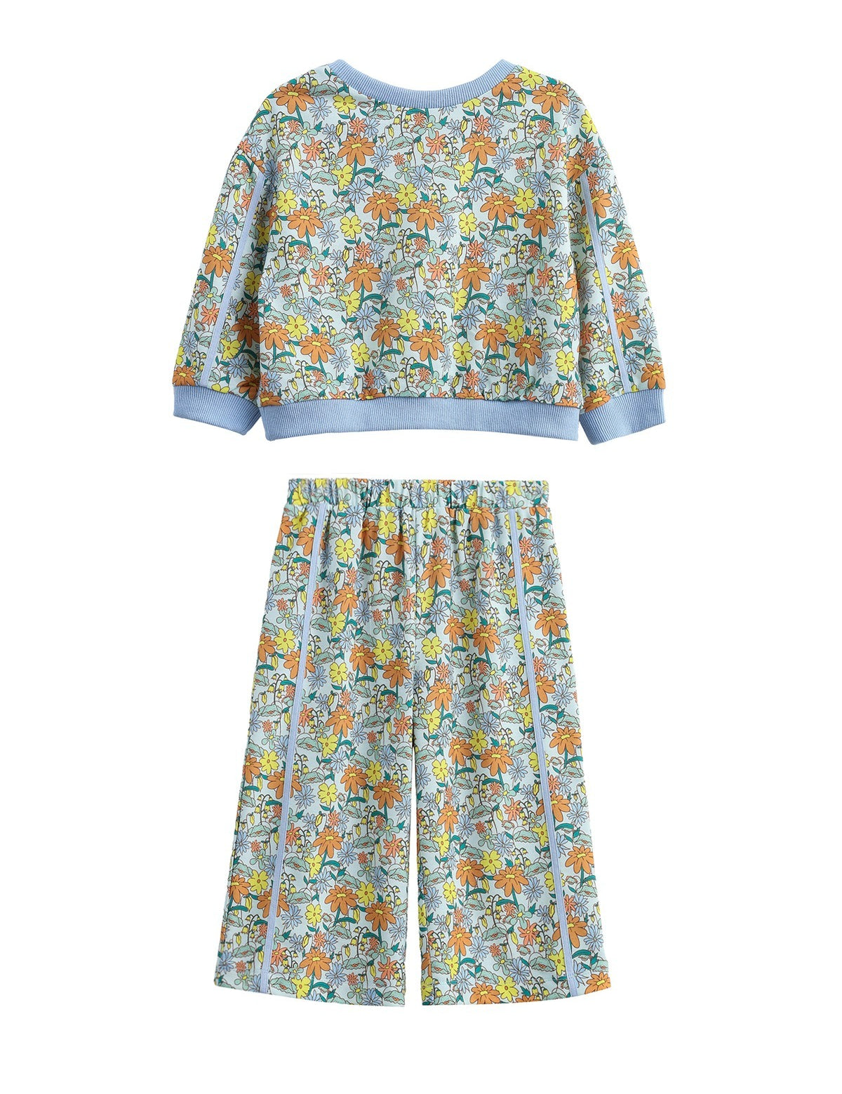 Ivy Bloom Long Sleeve Floral Sweatshirt and Wide Leg Pant Set