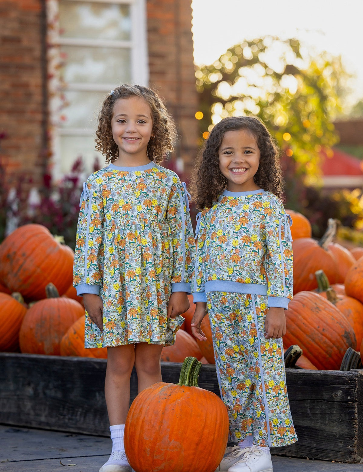 Ivy Bloom Long Sleeve Floral Sweatshirt and Wide Leg Pant Set