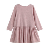 Margret Long Sleeve Solid Button Front Dropwaist Dress