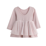 Emma Long Sleeve Textured Tiered Tulle Skirt Dress