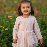 Emma Long Sleeve Textured Tiered Tulle Skirt Dress