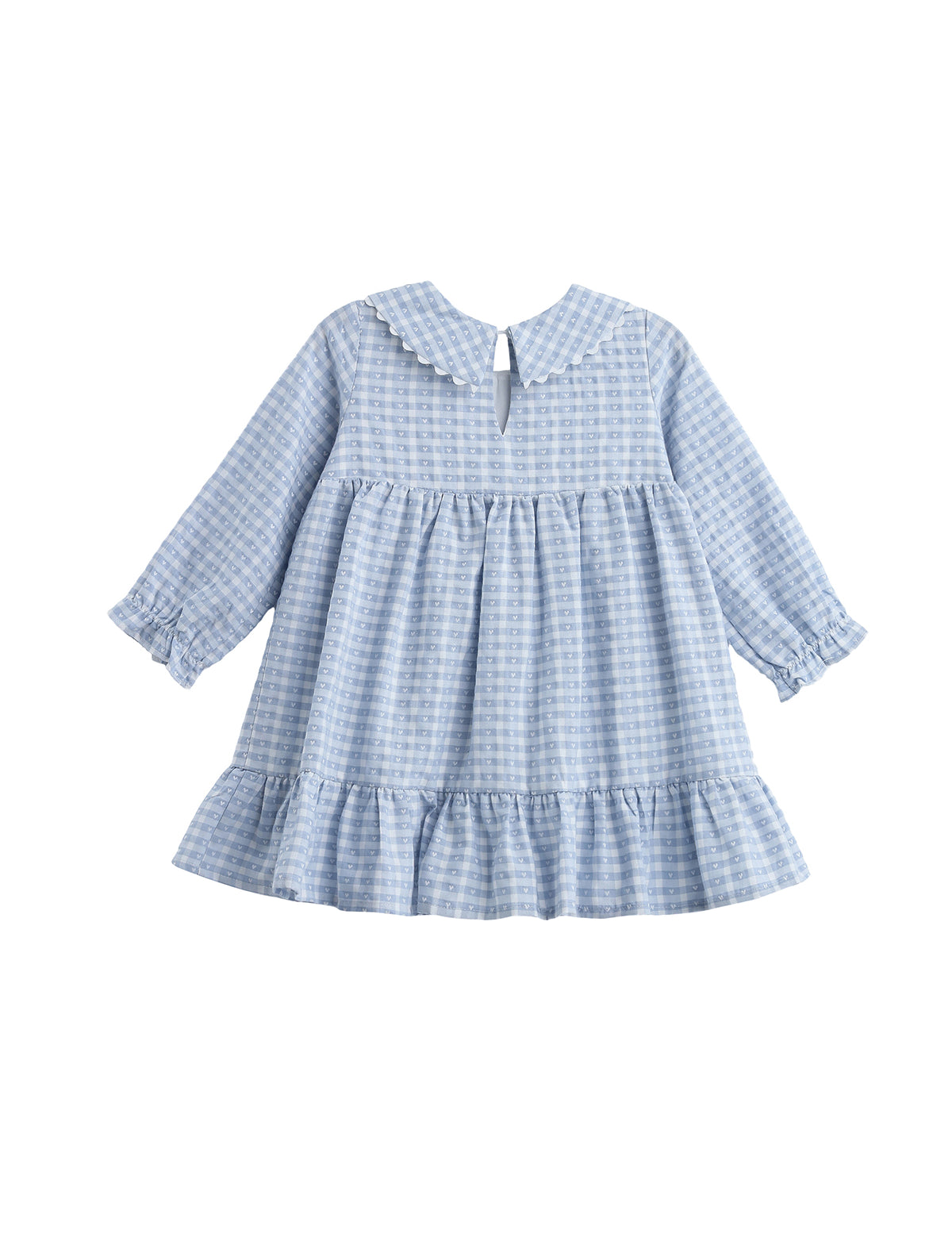 Ella Rae Long Sleeve Gingham Peter Pan Collar Tiered Dress