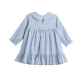 Ella Rae Long Sleeve Gingham Peter Pan Collar Tiered Dress
