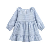Ella Rae Long Sleeve Gingham Ruffle Trim Tiered Dress