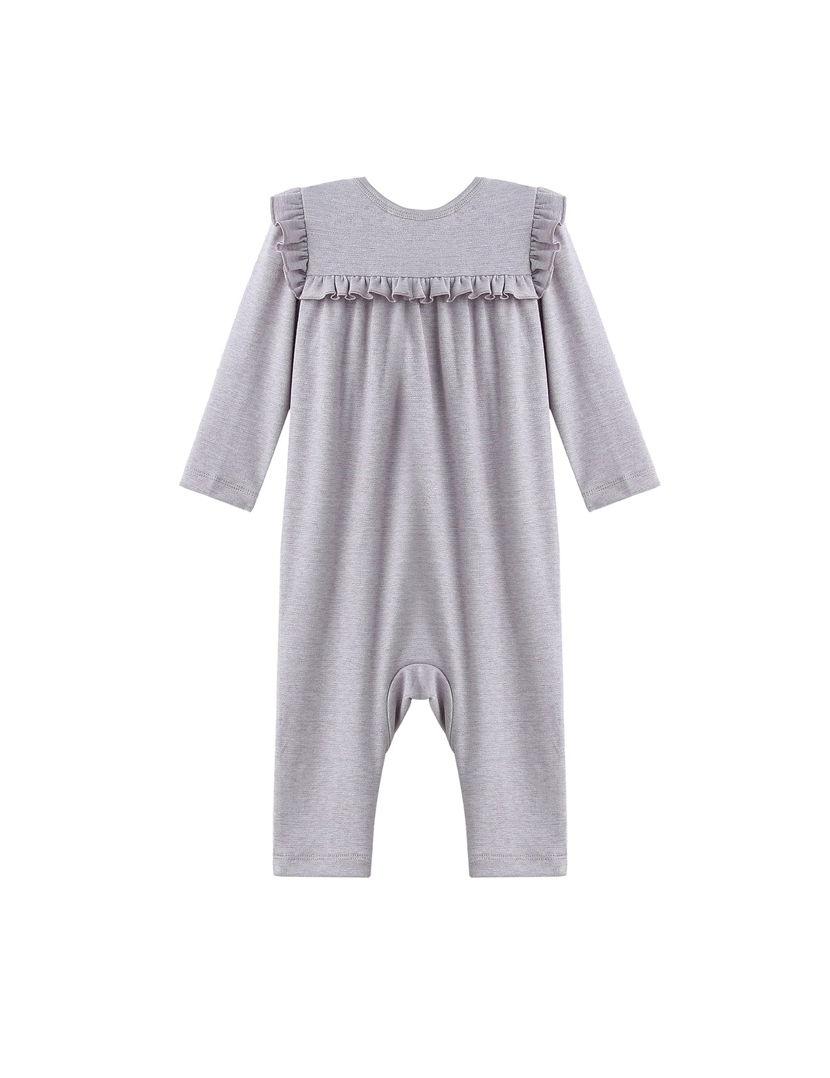 Maggie Long Sleeve Ruffle Trim Straight Leg Romper