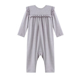 Maggie Long Sleeve Ruffle Trim Straight Leg Romper