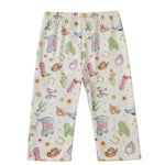 Mabel and Honey’s Cactus Kisses Western Print Elastic Waist Leggings are crafted from a soft stretch knit and feature a playful, colorful western motif with cowboy hats, boots, cacti, horseshoes, and more.