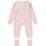 Whimsical Wildflower Long Sleeve Ruffle Trim Zip Front Convertible Romper