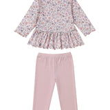 Whimsical Wildflower Two Piece Set Long Sleeve Floral Top and Legging Two Piece Set