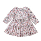 Whimsical Wildflower Dress Long Sleeve Floral Tiered A Line Dress