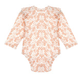 Honey Petals Bodysuit Long Sleeve Floral Print Ruffle Shoulder Bodysuit