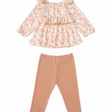 Honey Petals Two Piece Set Long Sleeve Floral Ruffle Two Piece Set