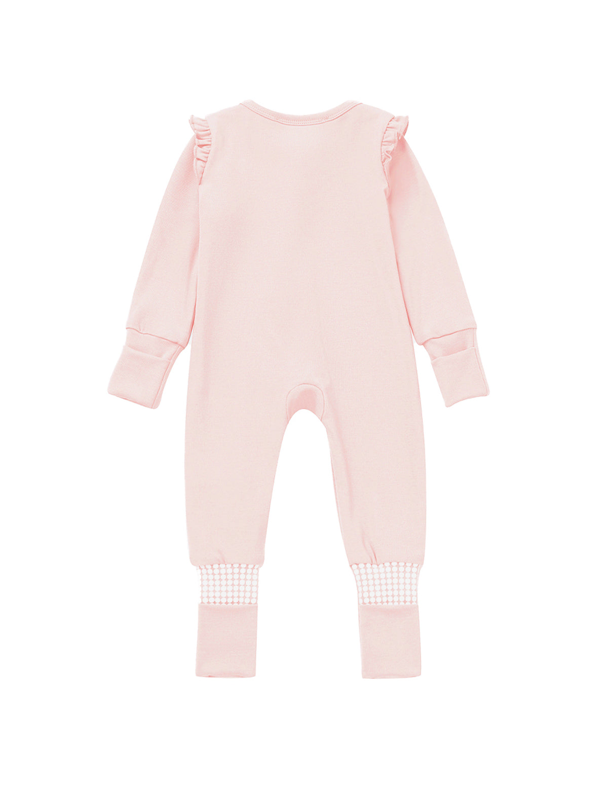 Amelia Rose Long Sleeve Solid Ruffle Shoulder Convertible Romper