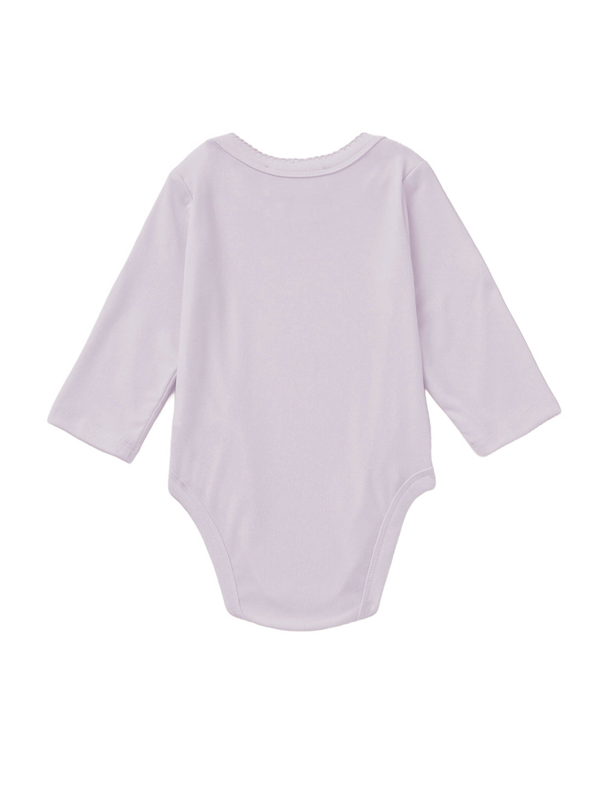 Soft Meadow Long Sleeve Solid Scalloped Trim Bodysuit