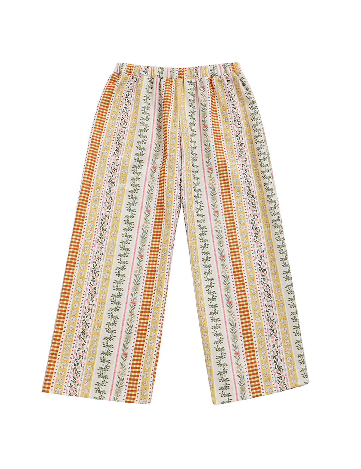 Buttercup Blossom Striped Elastic Waist Wide Leg Pants