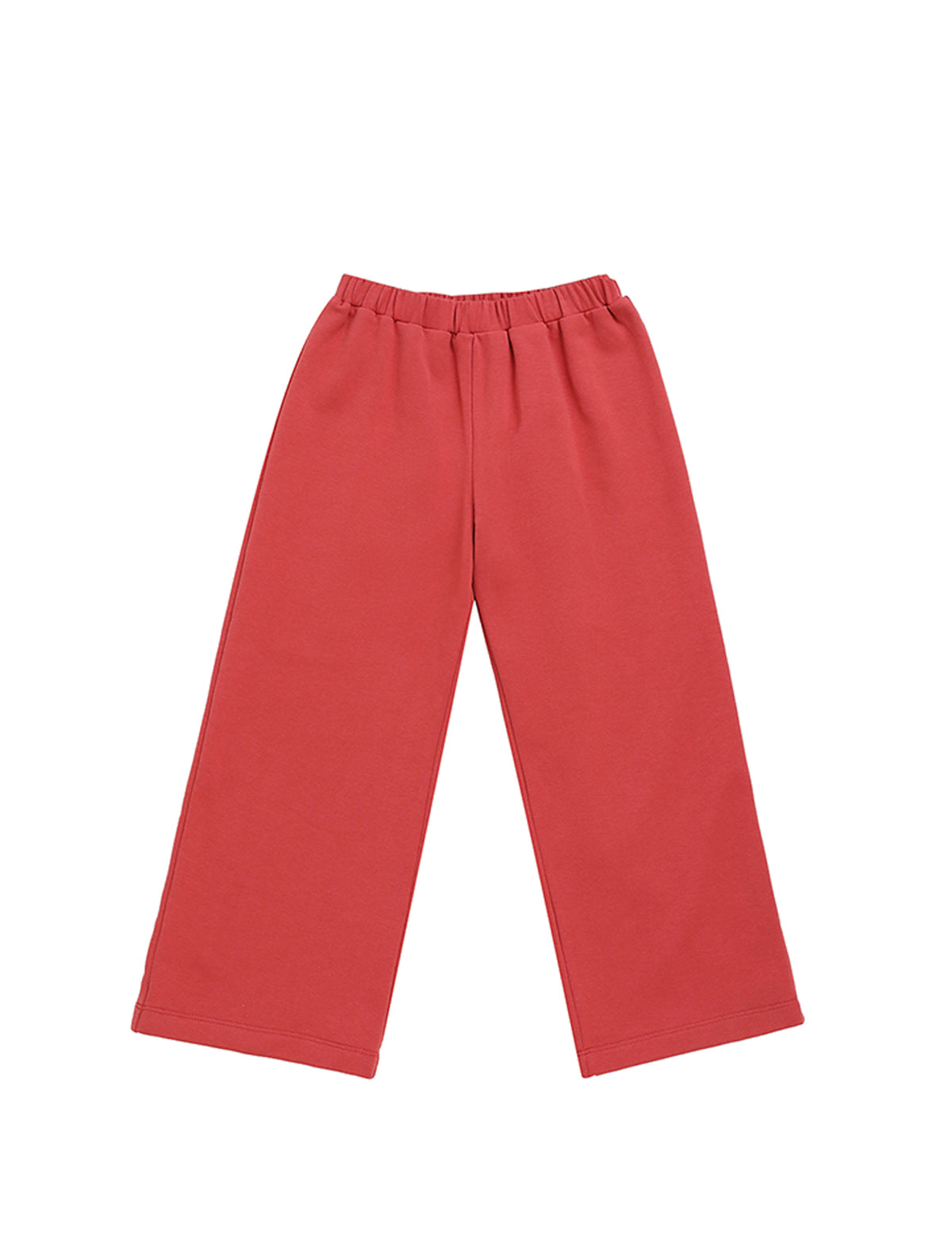 Red Rosie Solid Wide Leg Elastic Waist Sweatpants