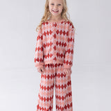 Jessica Diamond Print Wide Leg Elastic Waist Pants