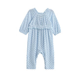Luna Bella Long Sleeve Star Print Ruffle Trim Romper