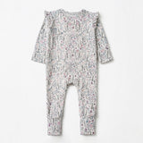 Whimsical Wildflower Convertible Romper Long Sleeve Floral Straight Leg Convertible Romper