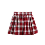 Winterberry Plaid Elastic Waist Brushed Flannel Raw Edge Hem Skirt