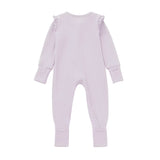 Soft Meadow Long Sleeve Solid Convertible Romper with Matching Headband