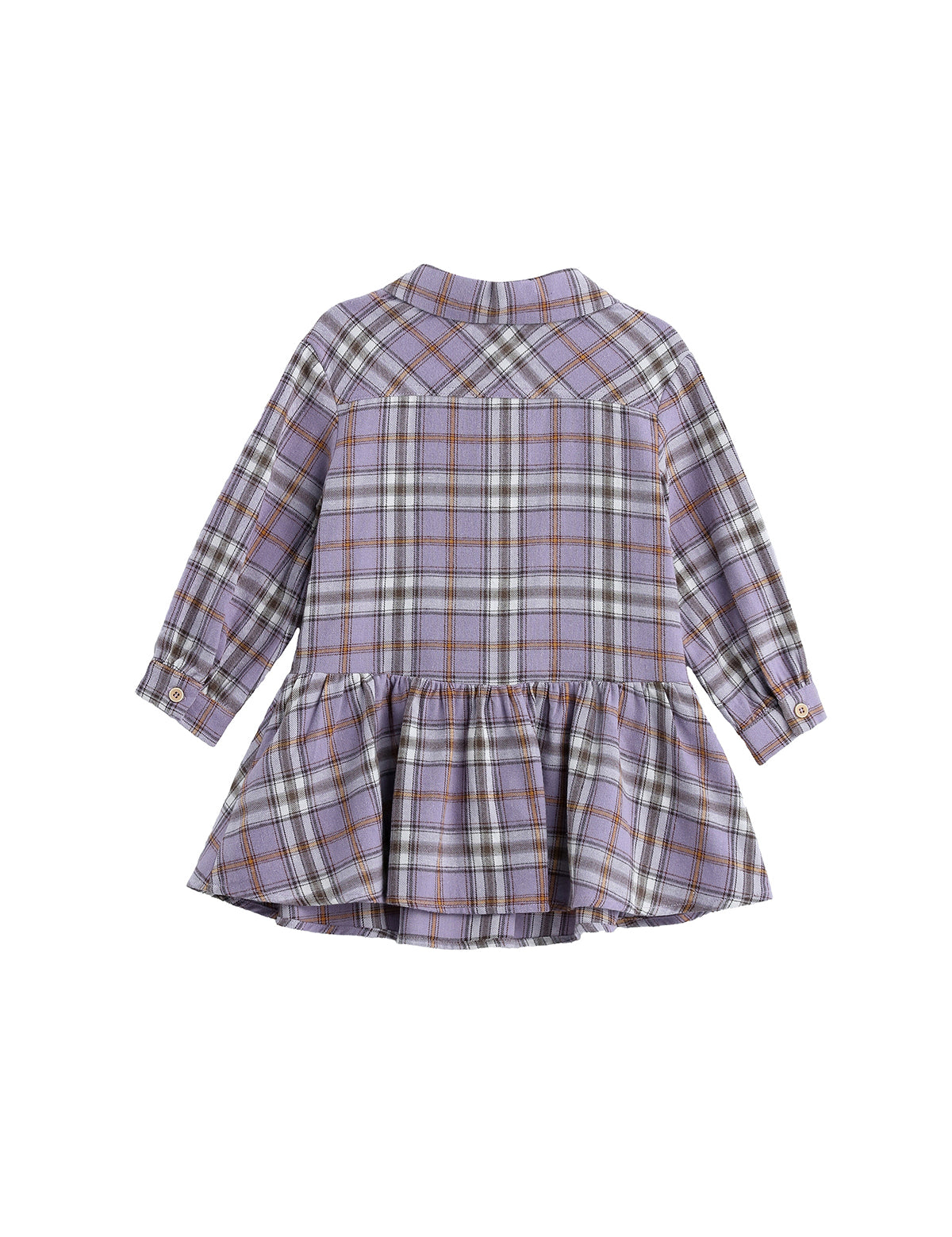 Char Long Sleeve Plaid Collared Drop Waist Dress