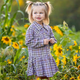 Char Long Sleeve Plaid Collared Drop Waist Dress