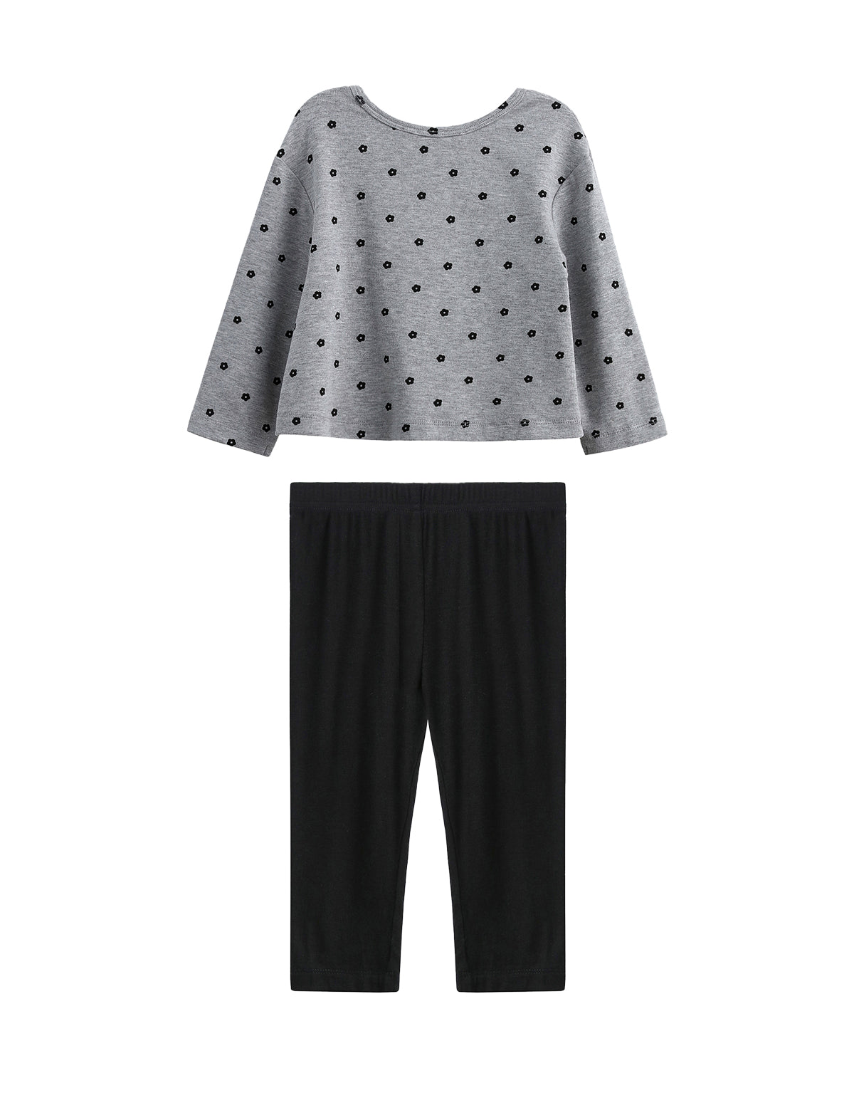Petal Pockets Long Sleeve Floral Scalloped Pocket Top and Legging Set