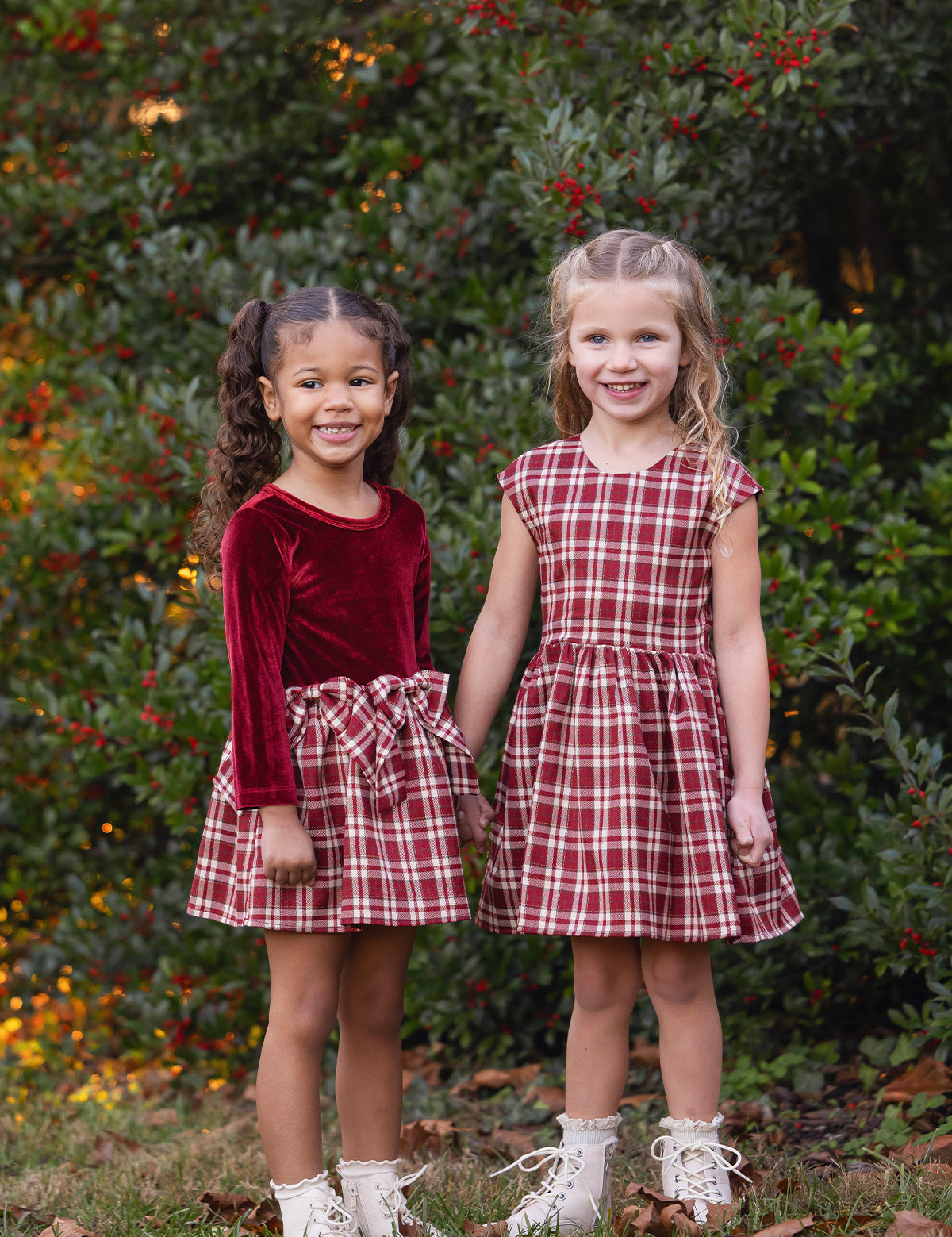 Holiday Plaid Cap Sleeve Fit and Flare Dress