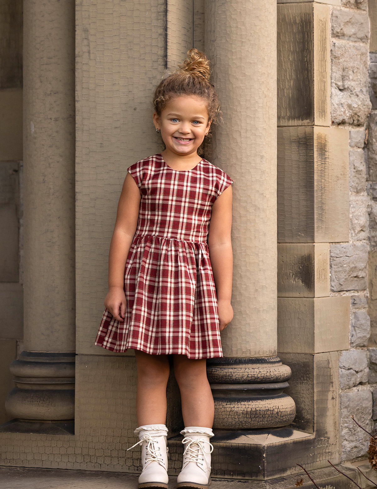 Holiday Plaid Cap Sleeve Fit and Flare Dress